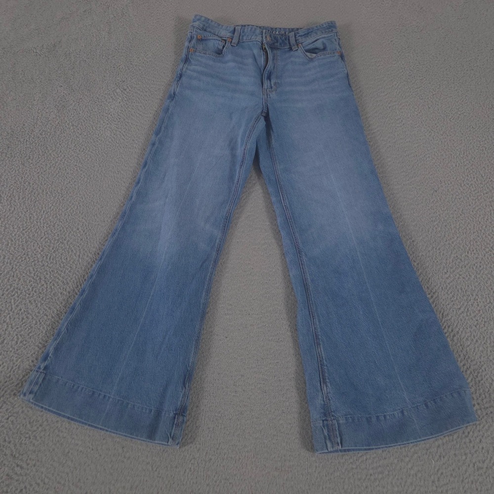 American Eagle Jeans Womens 6 Blue High-Rise Flare Stretch Recycled Denim Boho